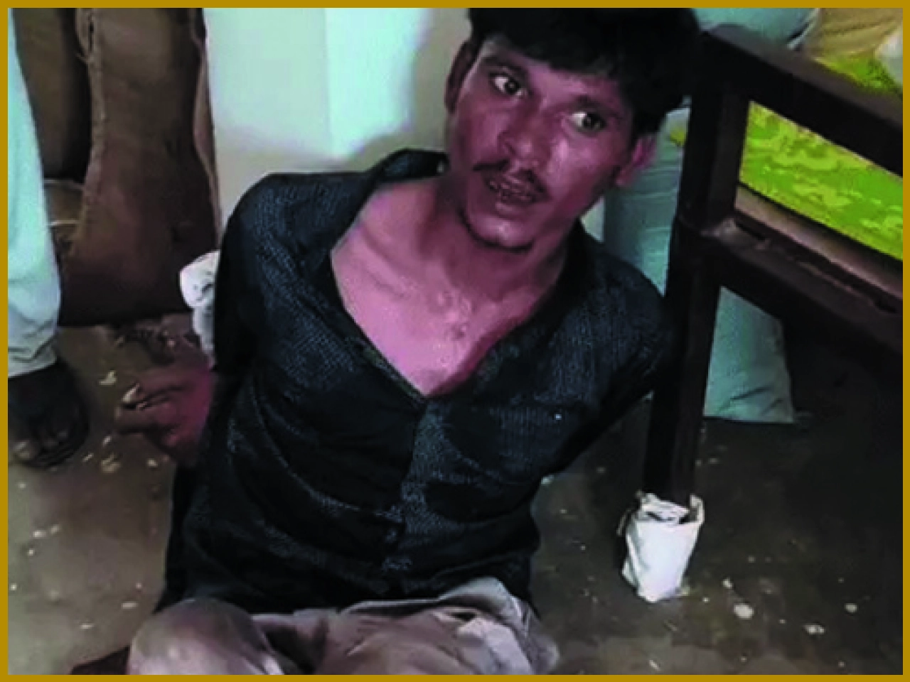 Thief Caught and Tied Up by Villagers in Chaniyakhadi